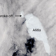 MODIS satellite image showing the new iceberg fragment.
